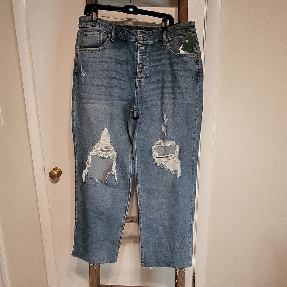 Wild Fable High Rise Easy Rigid Straight Jeans Sz 18/34 Nwt